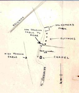Sketch map of the site of the Methodist chapel 1952 [MB1810]